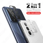 Металлическое кольцо для защиты объектива камеры для Samsung Galaxy A72, A52, S21, S20, Note 20 Ultra, S20 FE, S21 Plus + Защитная пленка для экрана из углеродного волокна