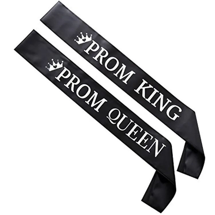 For men women Ribbons Sash Shoulder Strap Golden letters prom king queen Party Gifts Decor