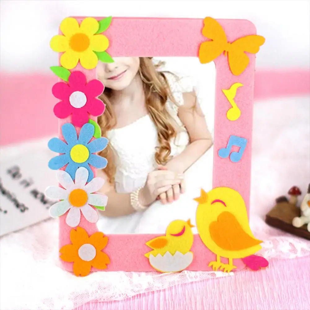 

1 Set Kids Handcraft Set DIY Handmade Educational 3D Non-woven Picture Frame for Kids