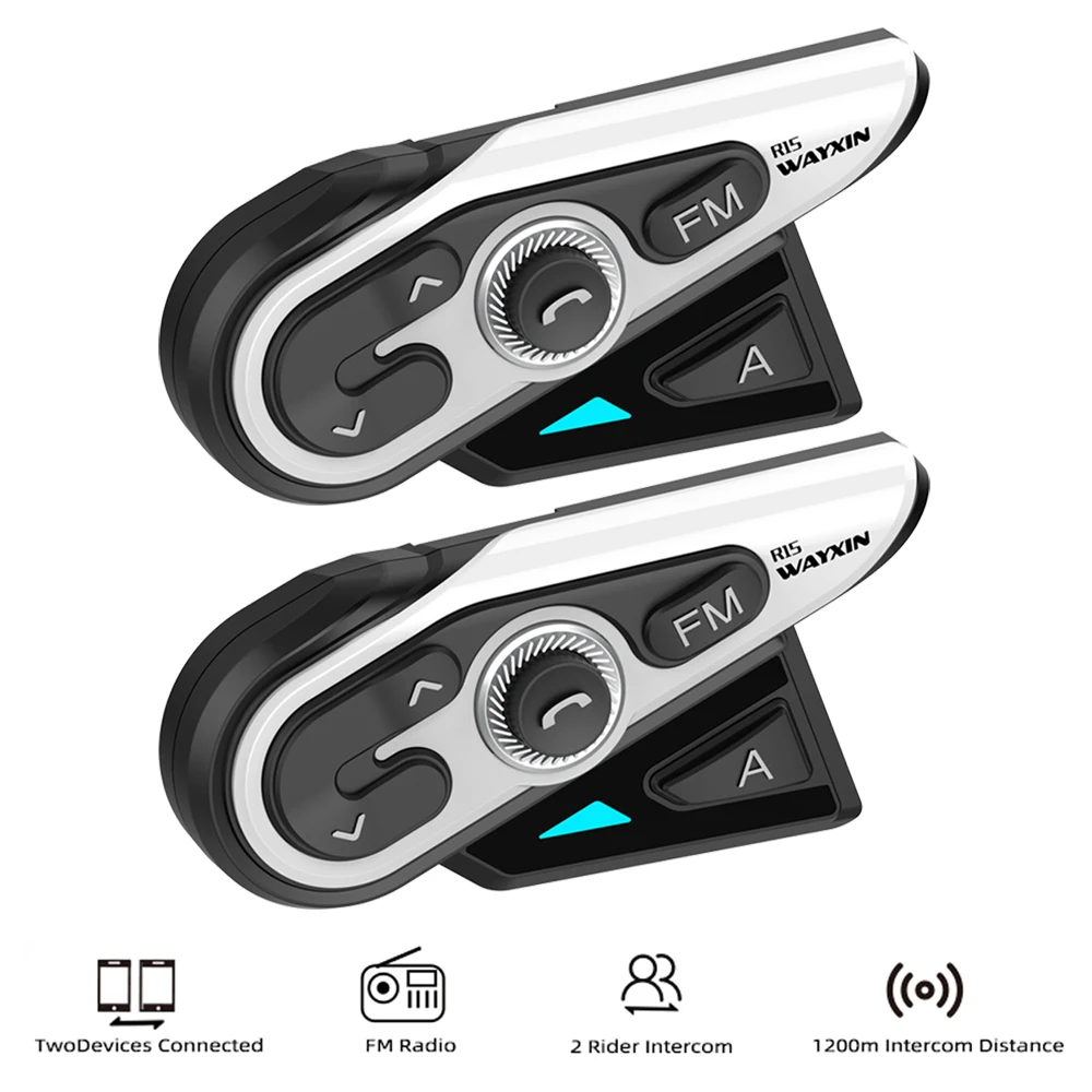 WAYXIN 1200 м Bluetooth Интерком мотоциклетный шлем гарнитуры 2 Rider BT беспроводной интерком