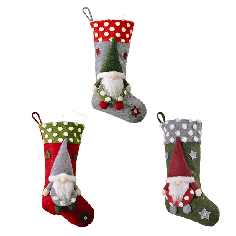 Рождественский чулок из овечьей шерсти для пожилых людей/Рождественский