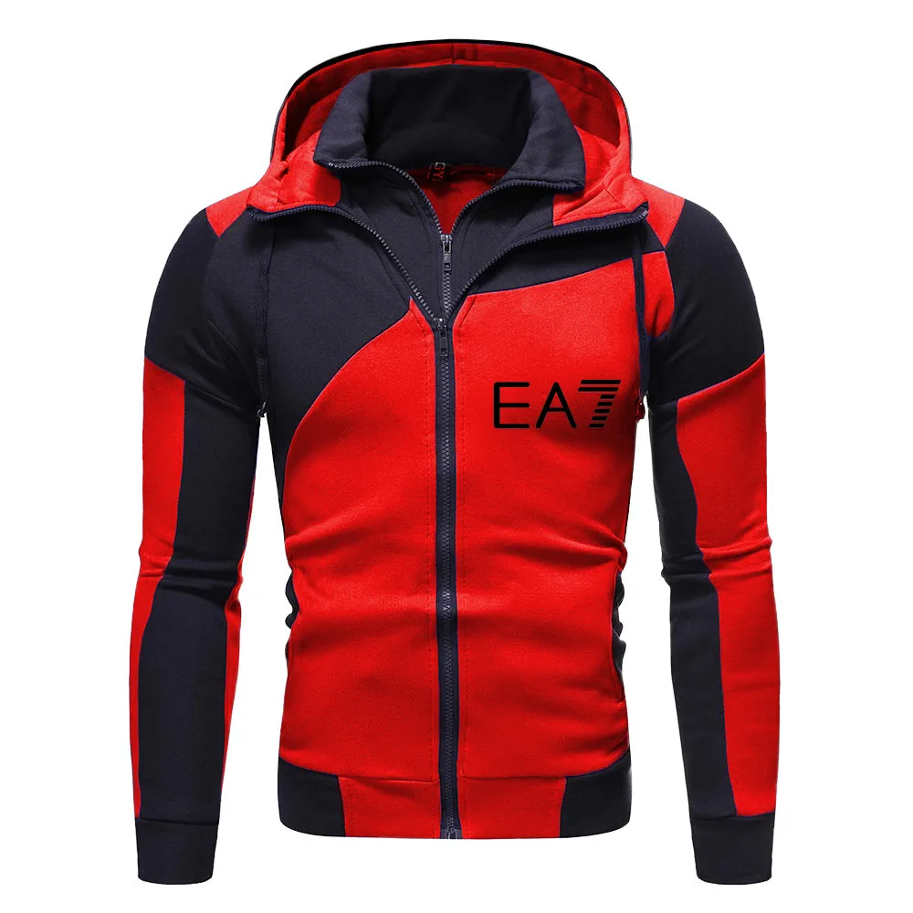 

Casual Men Patchwork Hoodies Fashion Hooded Sweatshirt Coat Male Winter Spring Black Red Streetwear Tracksuit Man Hoody Pullover