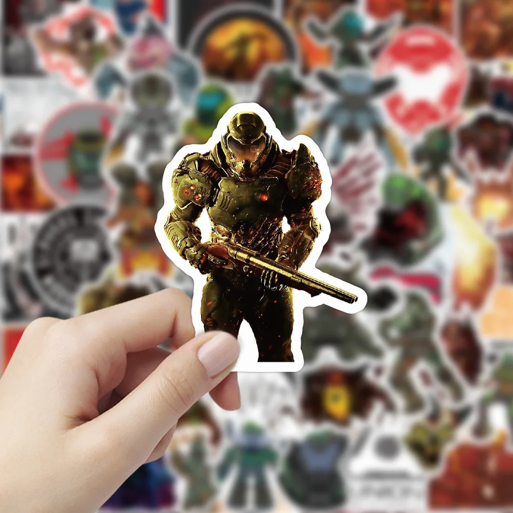 103050pcs game doometernal stickers laptop guitar luggage skateboard bike waterproof cool graffiti sticker decal kid toys free global shipping