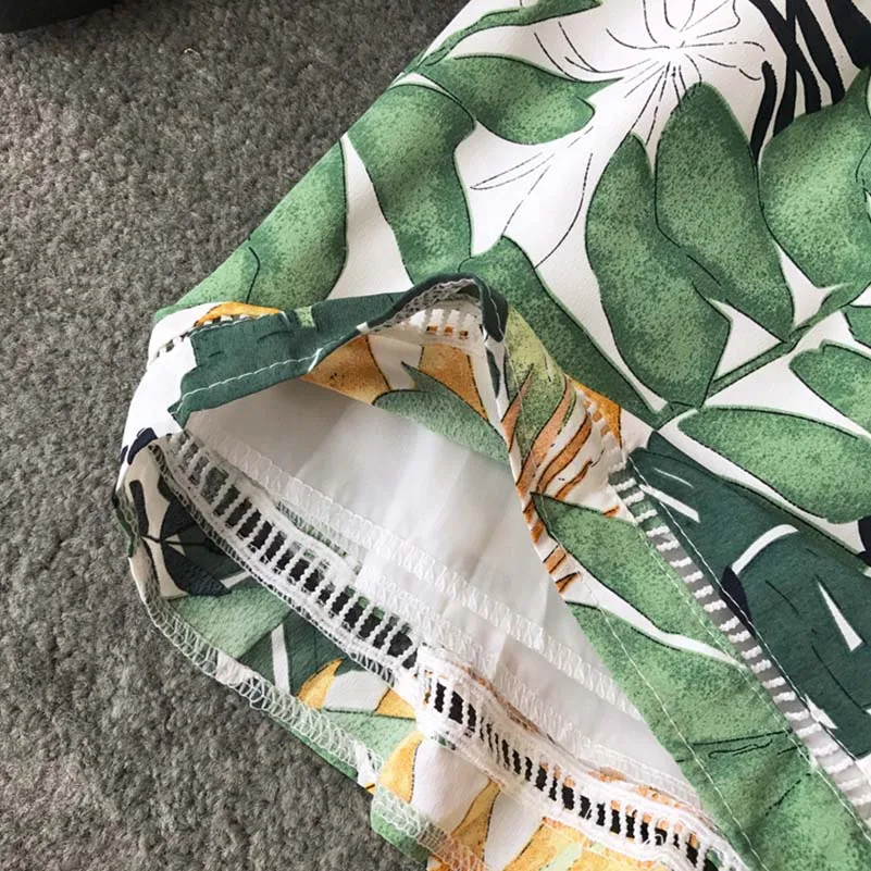 

Boho Short Women Jumpsuit Beach V Neck Backless Korean Sexy Chiffon Tunic Floral Print Plus Size Summer Women Overalls Rompers