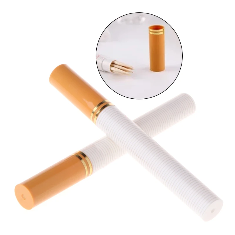 

2pcs Cigarette Shaped Pill Box Case Toothpick Holders Container Organizer 68UD