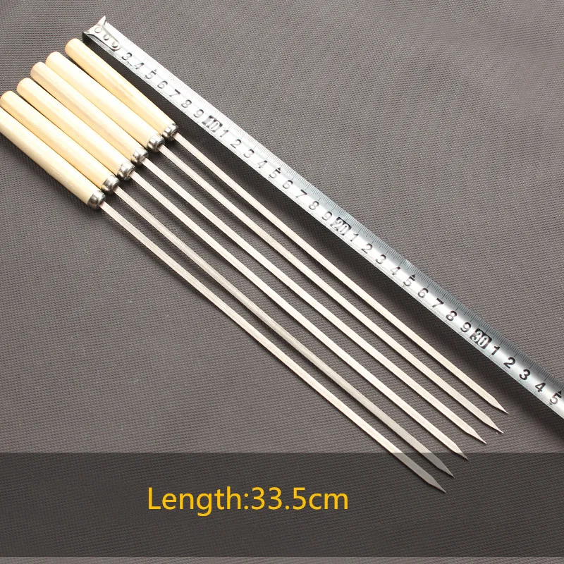 Палочки для барбекю из нержавеющей стали 25 шт. деревянные ручки Шпажки игл