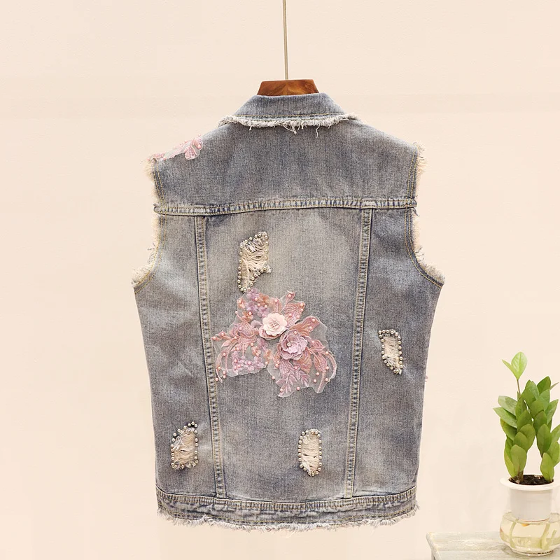 Жилет YAMDI верхняя одежда винтажная джинсовая куртка женская в богемном стиле