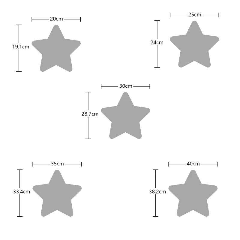 

Ins Hot 9mm Felt Fabric Colorful Star Thick Eco-friendly Designer DIY Handmade Wall Decoration Hard Stiff Filc 20/25c/30/35/40cm