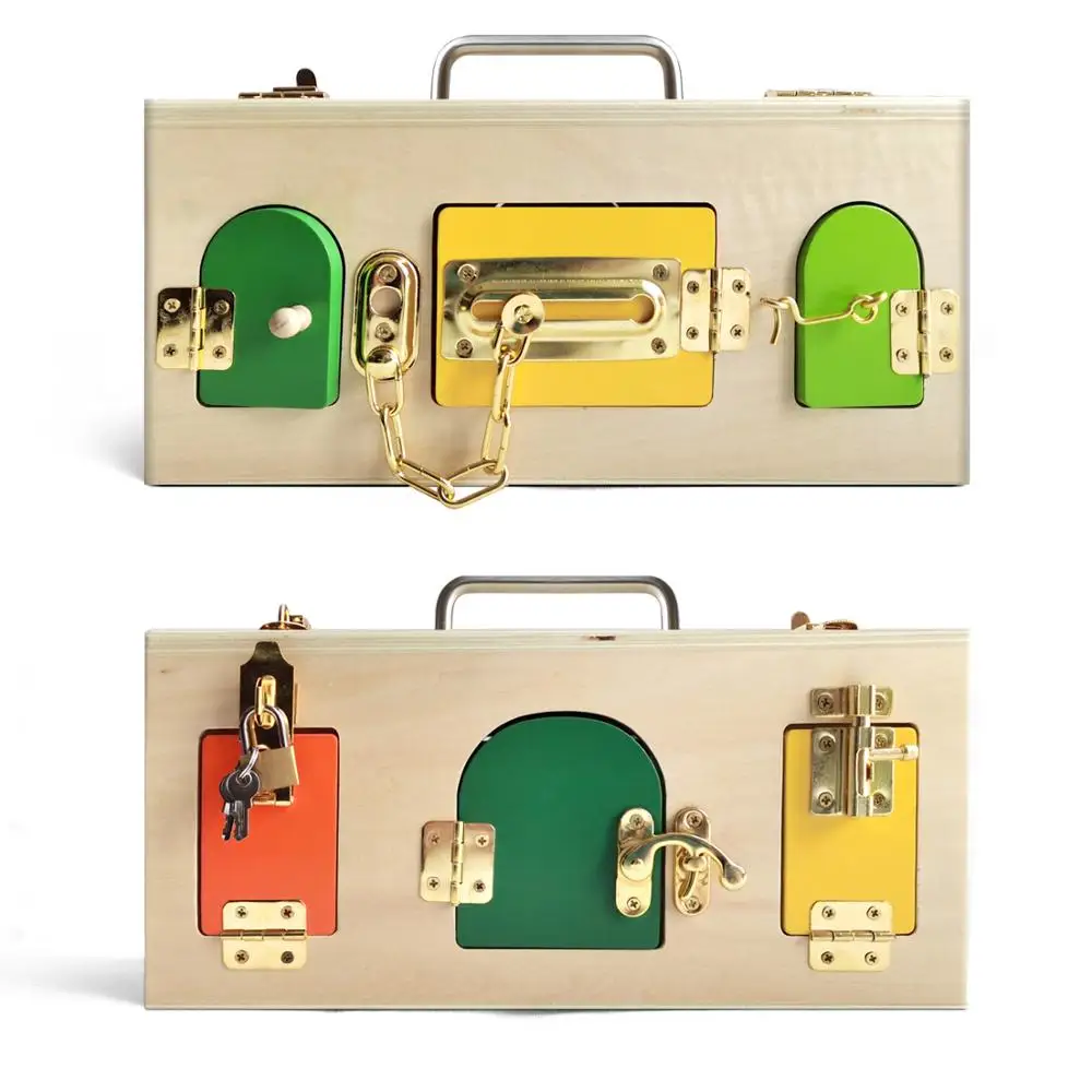 Деревянный ящик для инструментов занят доска и обучающие игрушки разблокировать