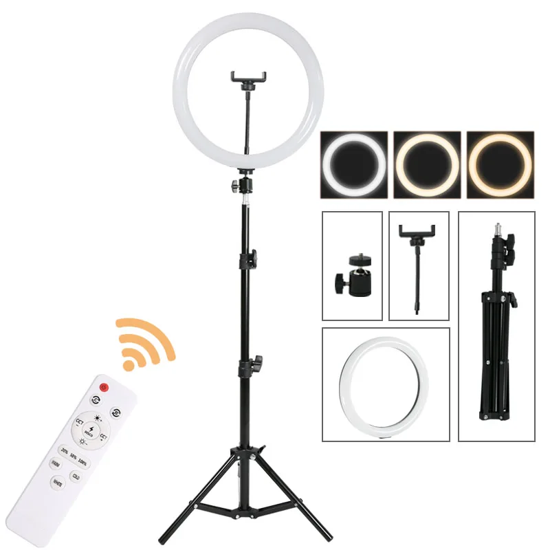 Фотографический светильник ing затемнения светодиодный селфи кольцо со штативом