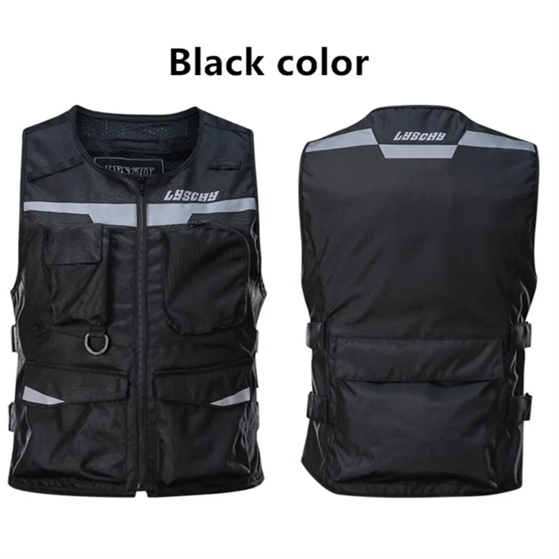 

LYSCHY Motorcycle Reflective Vest Breathable Net With 2 PCS CE Protectors Pads Chaleco Moto Riding Racing Motorcycle Vest Unisex