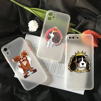 cavalier king charles spaniel dog phone case for iphone 11 12 pro max xs xr x 8 7 plus white matte translucent funda