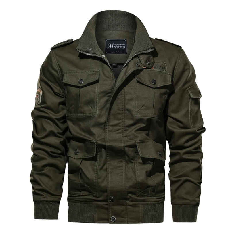 

High Quality Military Jacket For Men Excellent Made Outerwear Coat Multi Pockets Pilot Casual Mens Bomber Jackets Plus 5XL 6XL