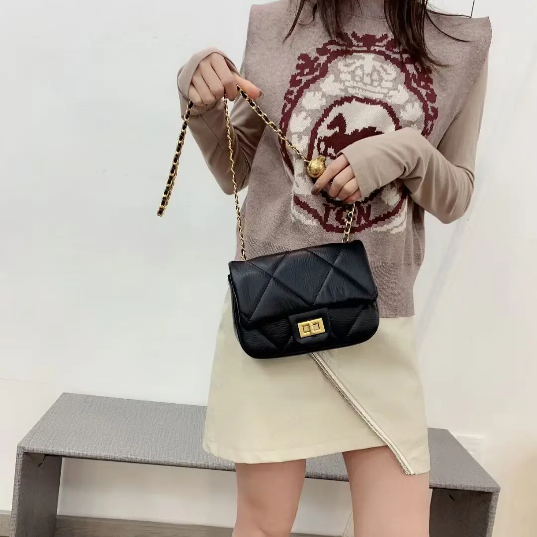 

NOWEIQU 2021 Chain Luxury Crossbody Bag Female Fashion Small squar lock Handbags Brand Designer Shoulder Simple Bags For Wome