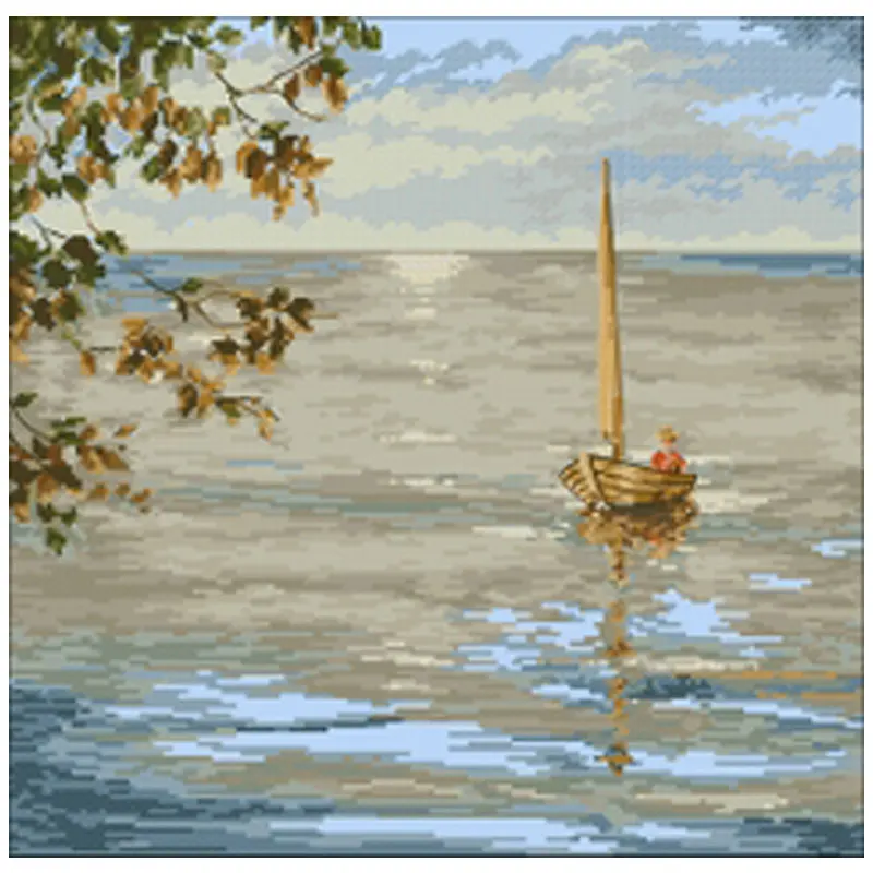

Boat in the sea patterns counted 11CT 14CT 18CT Cross Stitch Set DIY Cross-stitch Kit Embroidery Needlework Home Decor