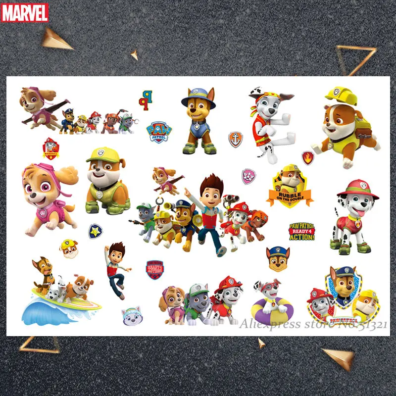 Темно-серый Paw Patrol милый мультфильм временные татуировки наклейки для детей мальчиков Игрушки бумага для тату паста водонепроницаемый день рождения подарок для детей - Цвет: Темно-серый