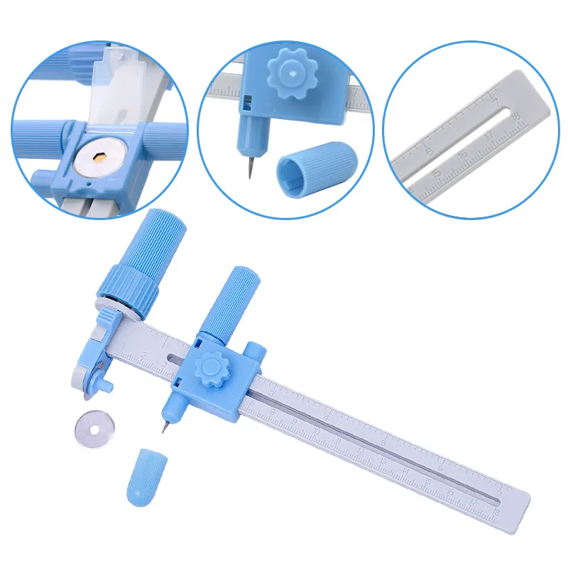 

Sewing Rotary Circle Cutter Rotary Compass Tool Leather Quilting Cutting Tool Fabric Patchwork Knife Leather Craft Tool