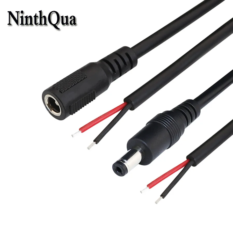 

1pcs/5pcsDC Power Cord 0.5mm2 / 0.75mm2 5.5*2.5mm Compatible 5.5* 2.1mm DC Monitoring Male / Female Plug Single Head Line