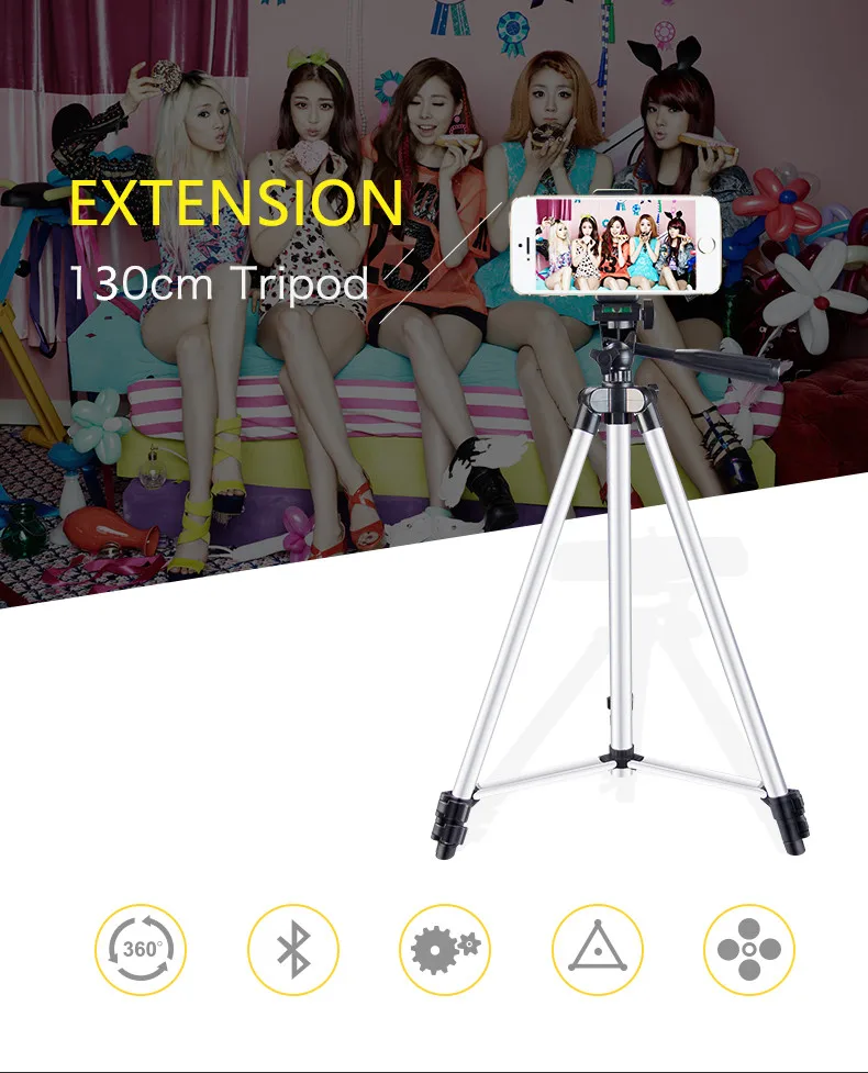 Штатив для камеры 130 см легкий гибкий Трипод смартфонов Samsung Huawei профессиональная