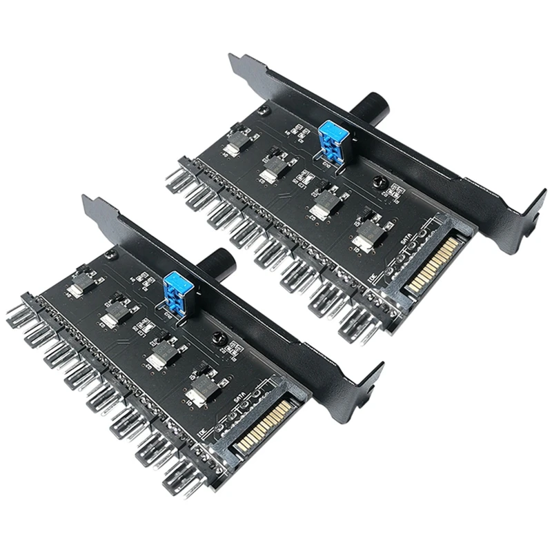

PCI Fan Speed Controller Single Control Sata Interface HUB Supports 3Pin 4Pin Computer Temperature Control Switch