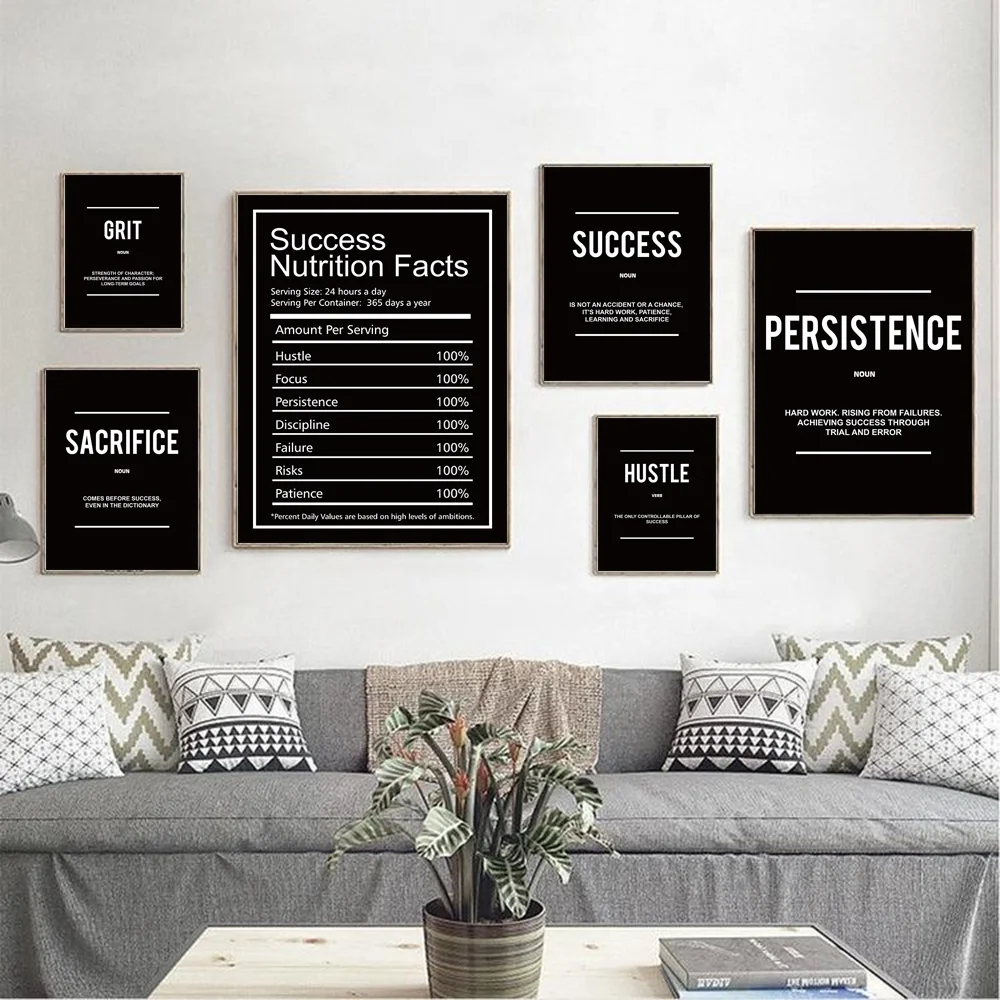 

Grind Hustle Verb Execution Noun Letters Motivational Posters Wall Art Canvas Painting Prints Inspirational Quotes Office Decor