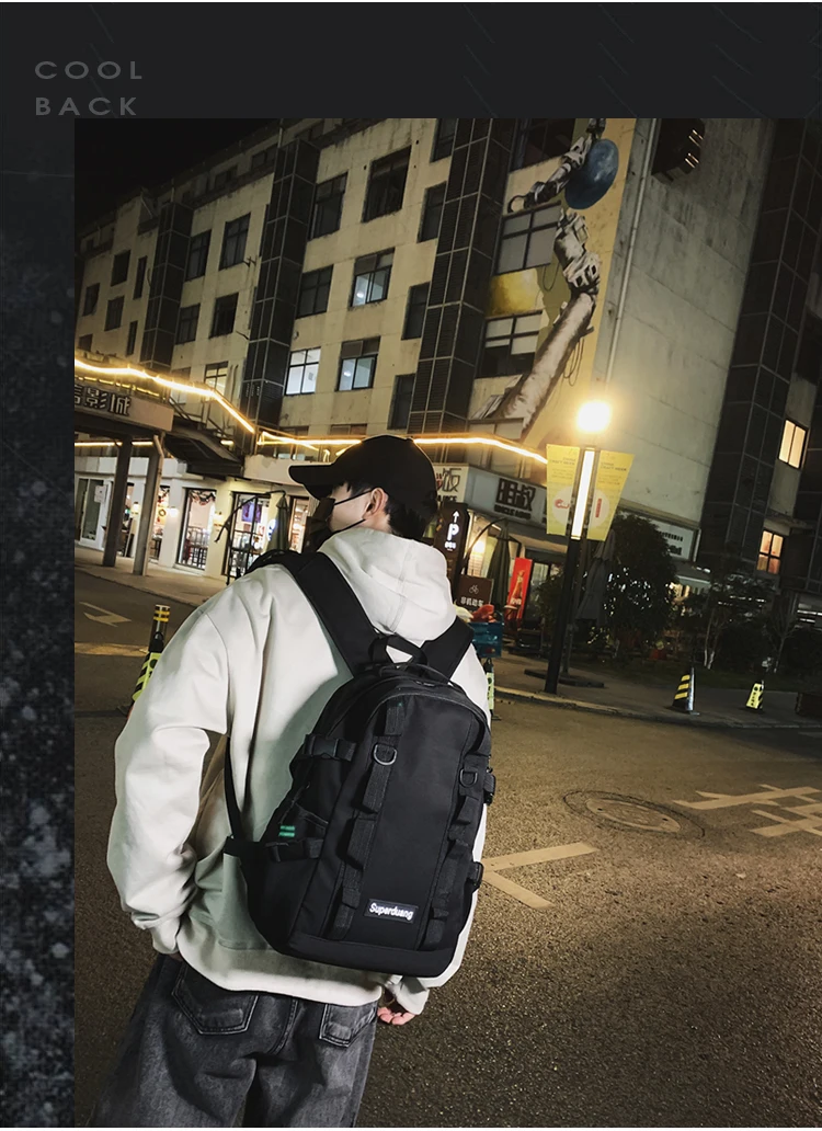 

BB195 Backpack Large-capacity Korean version of tooling style versatile simple campus fashion backpack