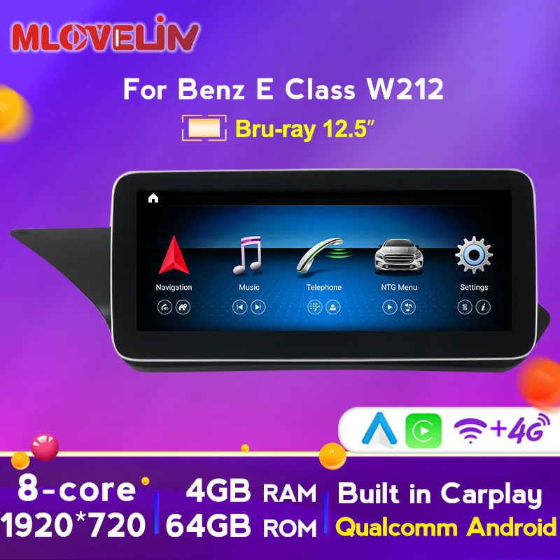 Carplay Android Auto 8Core 10 DSP 4G LTE WIFI для Mercedes Benz E Class W212 E200 E230 E260 E300 S212 Автомобильный