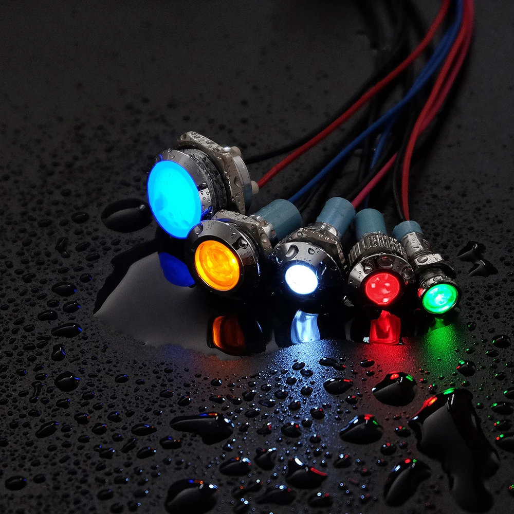 Металлический светодиодный сигнальный индикатор 6 мм 8 10 12 16 водонепроницаемый IP67