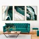 Абстрактные современные картины на зеленом холсте с изображением морской воды для спальни гостиной ресторана постер и принты настенный постер домашний декор