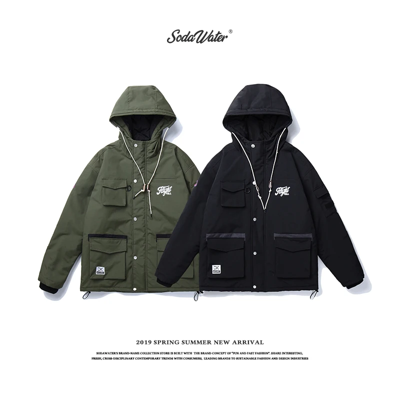 SODAWATER дизайнерская Толстая зимняя Мужская парка уличная Стильная функциональная