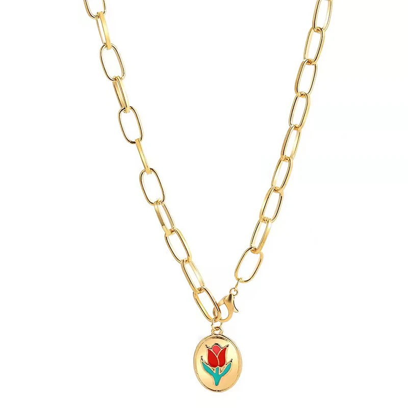 

Aesthetic Korean Fashion Boho Couple Goth Accessories Cuban Link Chain ,Vintage Streetwear Necklace For Women Jewelry Sets.