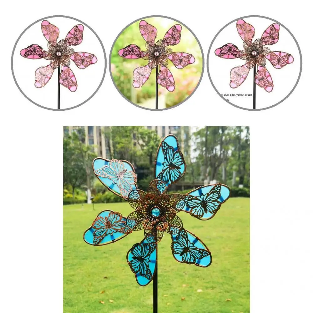 

Устойчивая к атмосферным воздействиям железная нежная ветряная мельница ручной работы с изображением бабочек ручная работа мельница Деко...