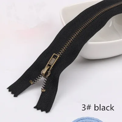 3 black 5 шт. Meetee 3#5#20 см закрытые Металлические молнии бронзовые зубы для карманных брюк сумка портной DIY Швейные Инструменты Аксессуары для одежды - Цвет: 3 black