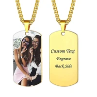 goldchic personalized dog tags necklace with chain stainless steel textimage print photo engraving pendant gift for men women
