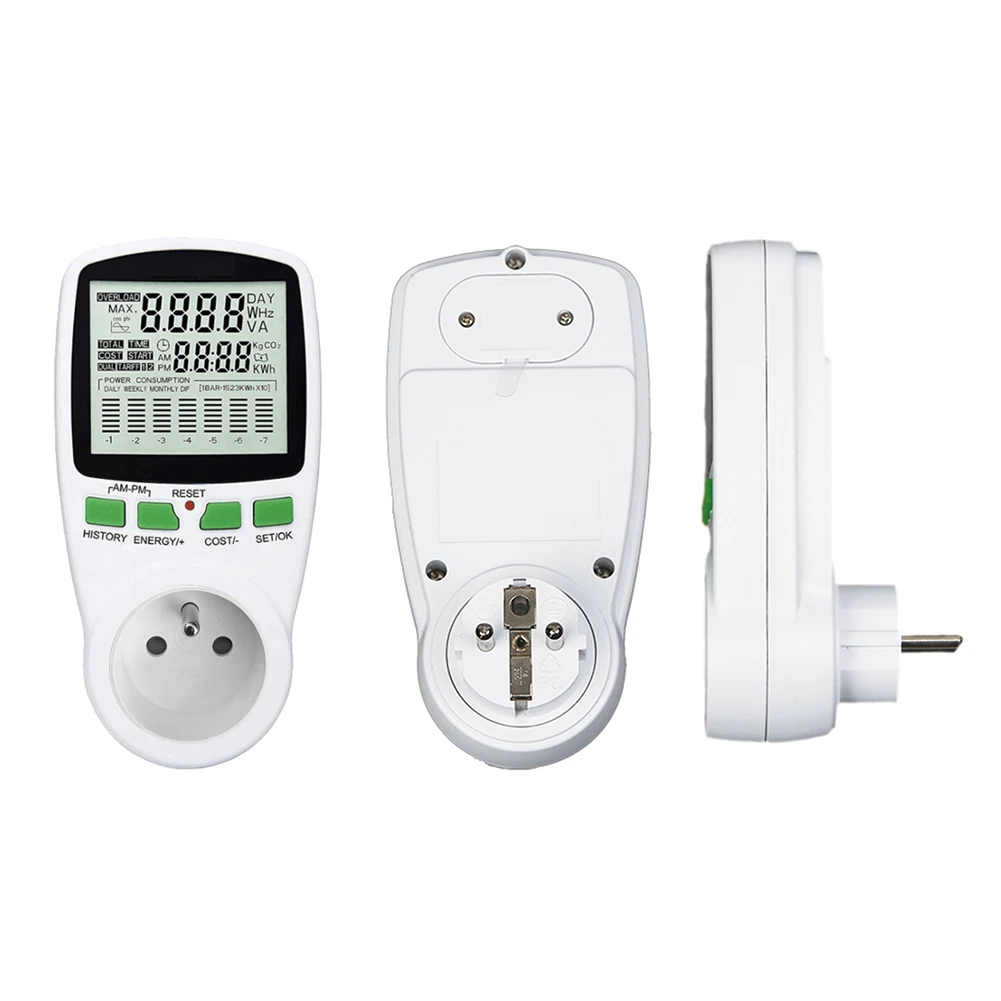

Digital Energy Meter Electricity Voltage Wattage Power Measuring Outlet Analyzer LCD Measurement Inspection Tools