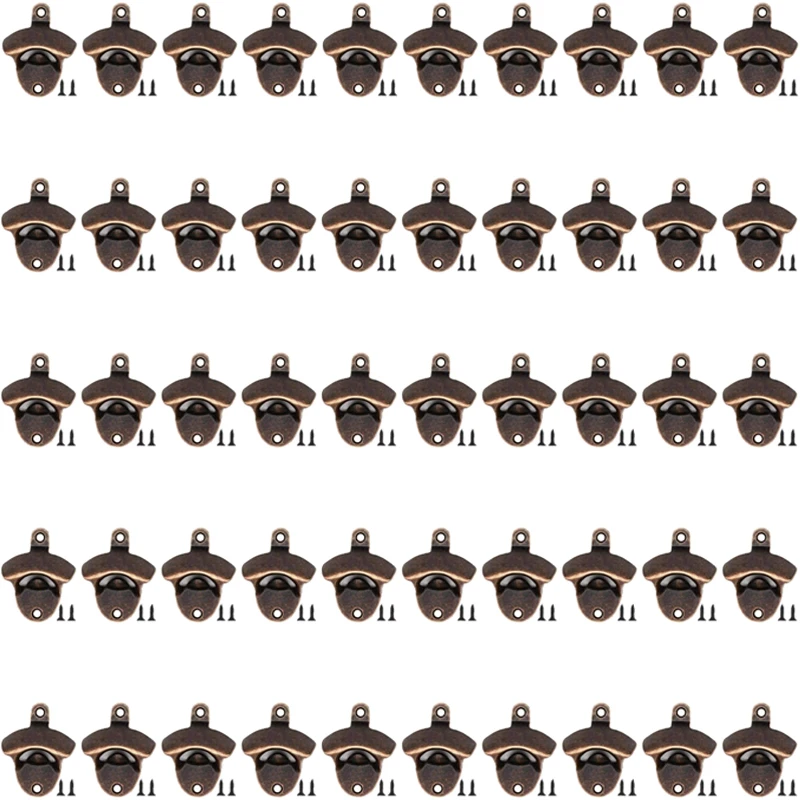 50 pack bottle opener wall mounted vintage zinc alloy beer openers kitchen tools four colors available bar accessories gadgets free global shipping