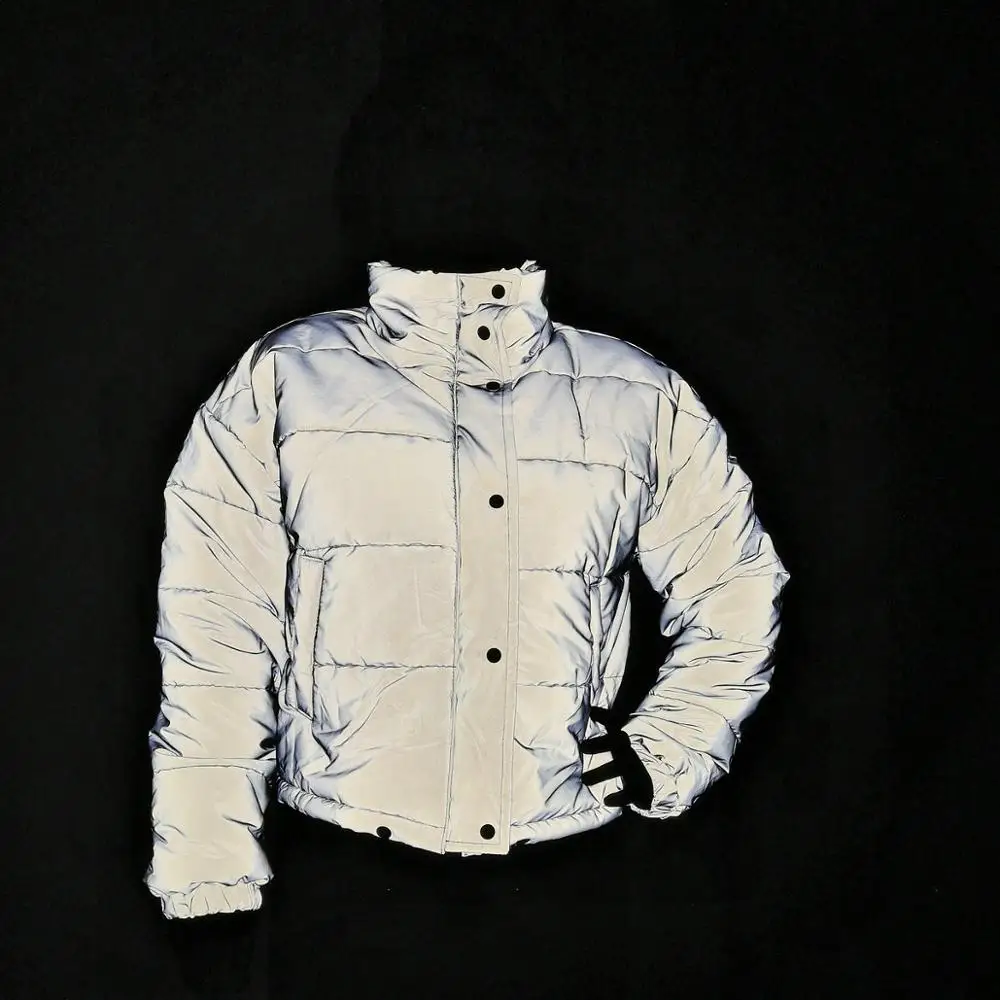 Женский светильник светоотражающая стеганая куртка Короткие топы теплая зимняя