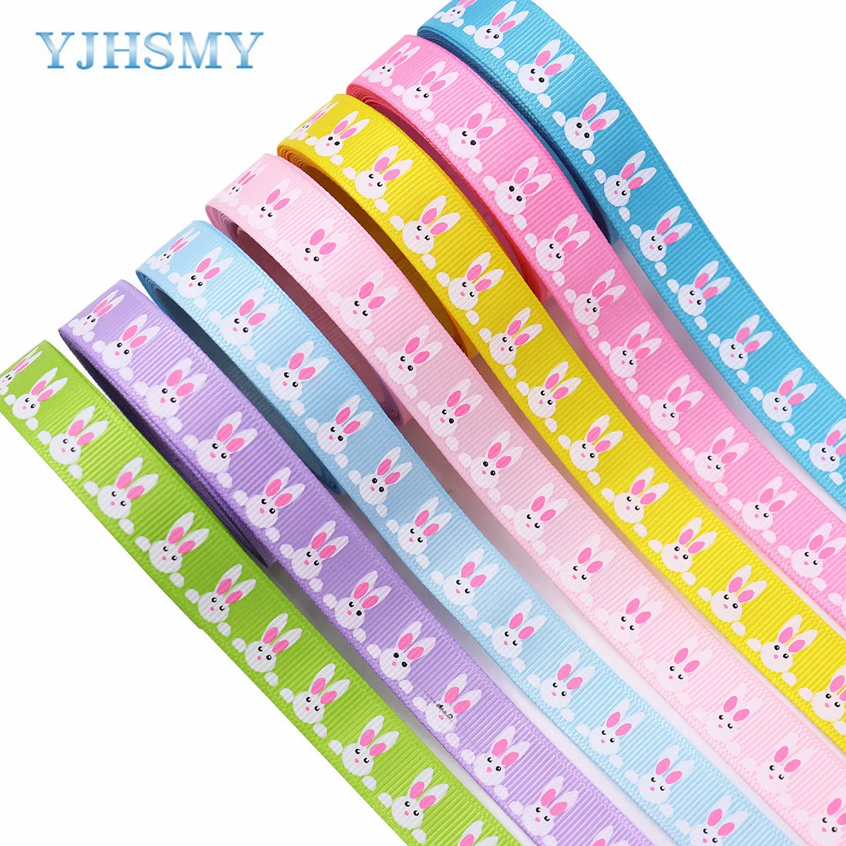 

Easter Ribbons Bunny Printed Grosgrain Ribbon Craft Ribbons Spring Easter Day Party Supplies Wrapping Decors 5/8 Inch x5 Yards