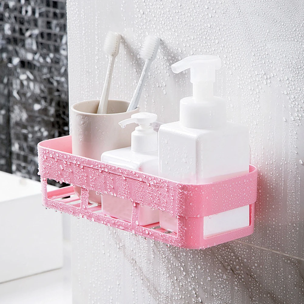 

Dropshipping New Bathroom Shelf Organizer Wall Mounted Shampoo Spices Bath Towel Shower Storage Rack Holder Bathroom Accessories