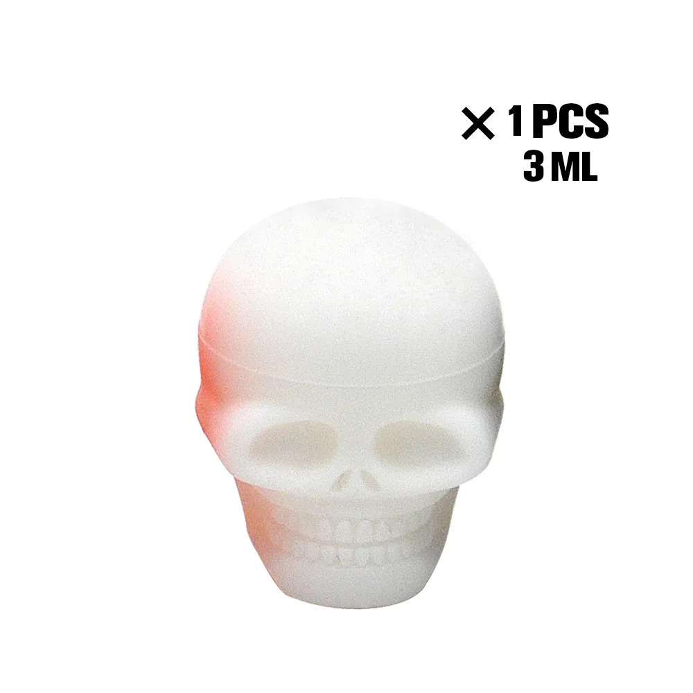 White-3ML 2 размеры силиконовый контейнер антипригарное силиконовые баночки контейнеры для хранения масла ящик для банки контейнер Череп Форма - Цвет: White-3ML