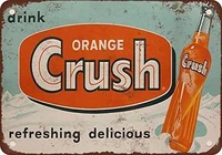 smartcows vintage metal tin sign 12x8 inches drink orange crush refreshing delicious