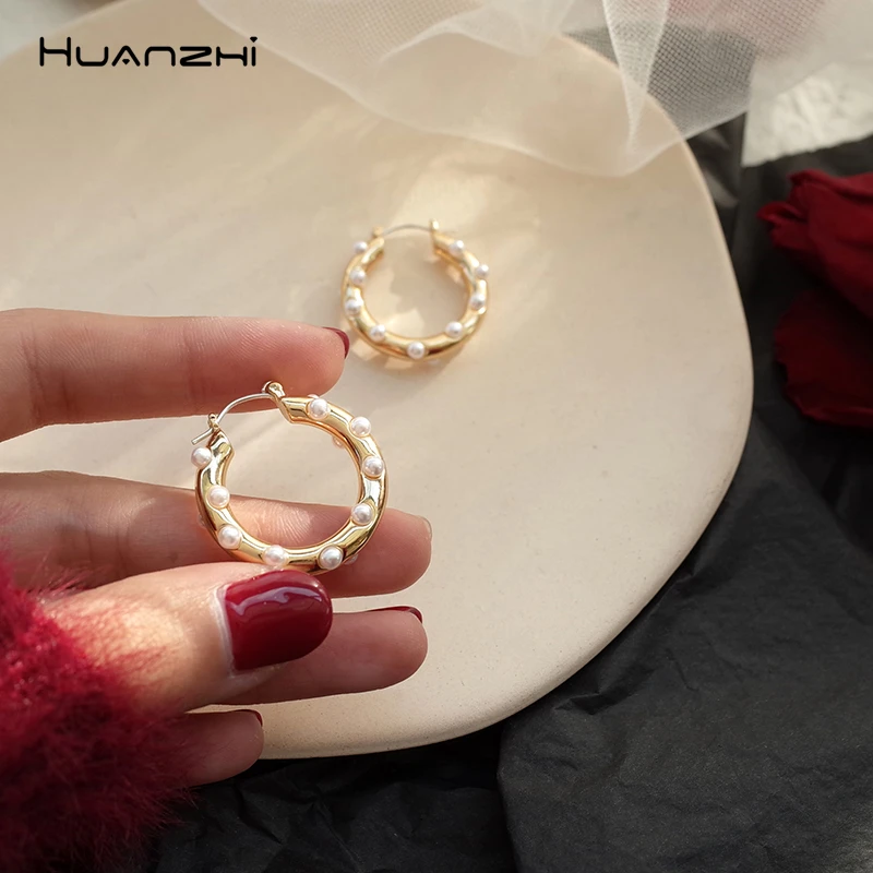 HUANZHI новинка 2019 S925 Серебряная булавка корейский геометрической формы глянцевые
