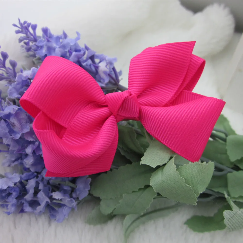 XIMA 640 шт./лот 3 дюймовая атласная лента бантики для волос без зажима Hairbow Детские аксессуары для волос