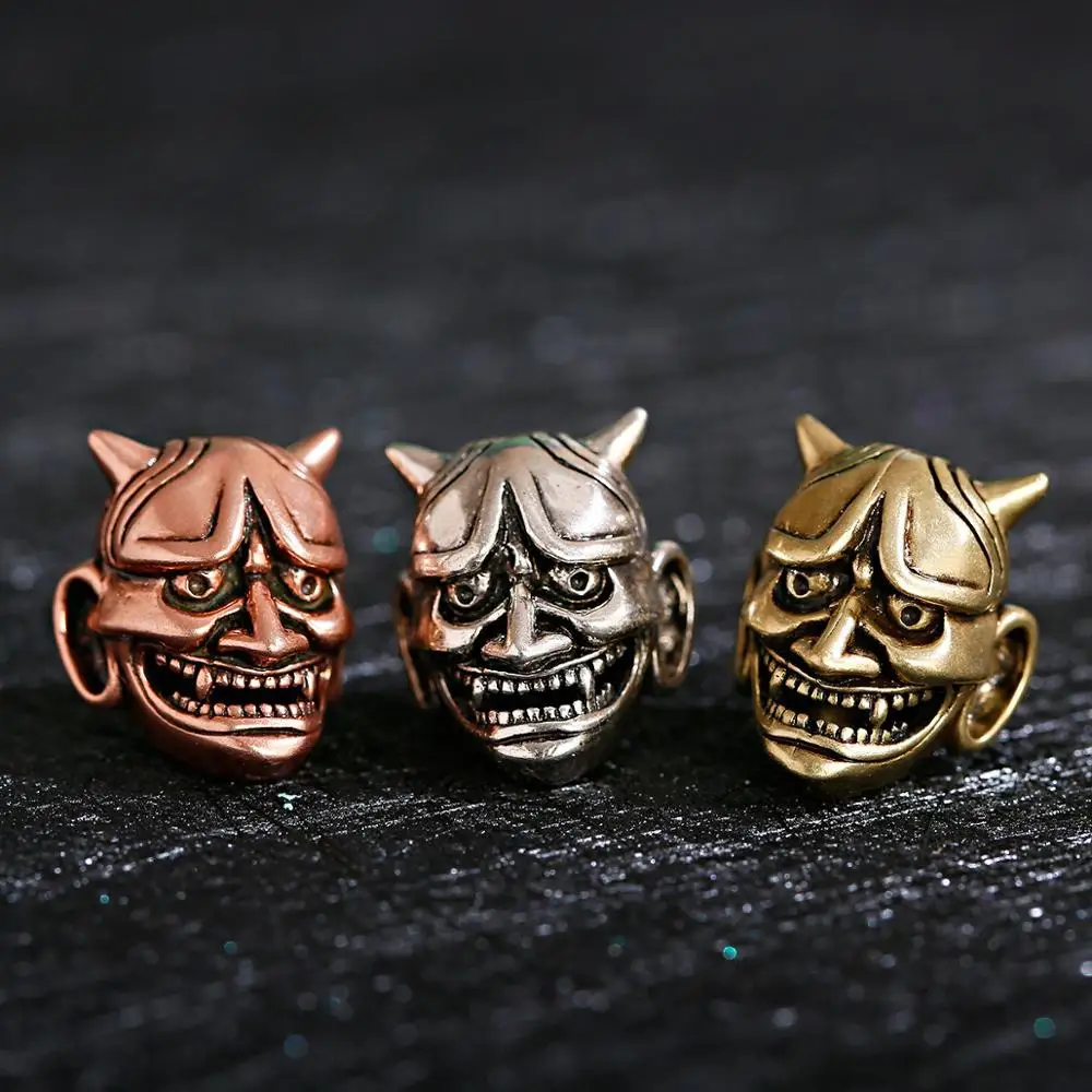 

2020 Retro Japan Yaksha Copper Beads Silver Color Three Colors Are Available Handmade DIY Bracelet Making Parts 1 Piece