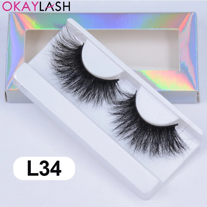 OKAYLASH ручной работы 30 мм супер длинные эффектные плотные 3D норковые ресницы