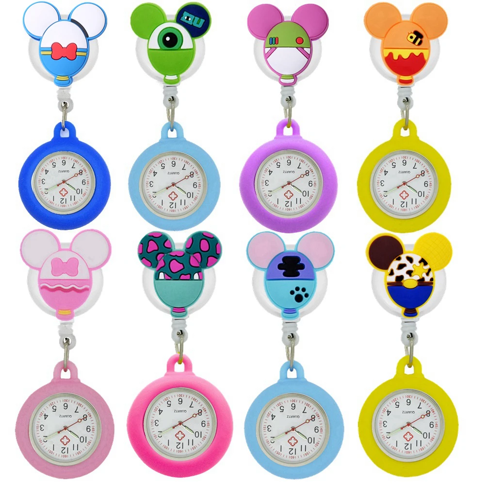 Красивые выдвижные Силиконовые карманные часы для медсестер цветной подарок