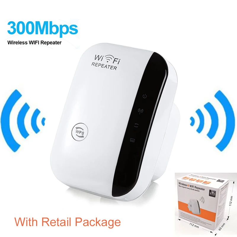 

Wireless WiFi Repeater Signal Amplifier 802.11N/B/G Wi-fi Range Extender 300Mbps Signal Boosters Repetidor Wifi Wps Encryption