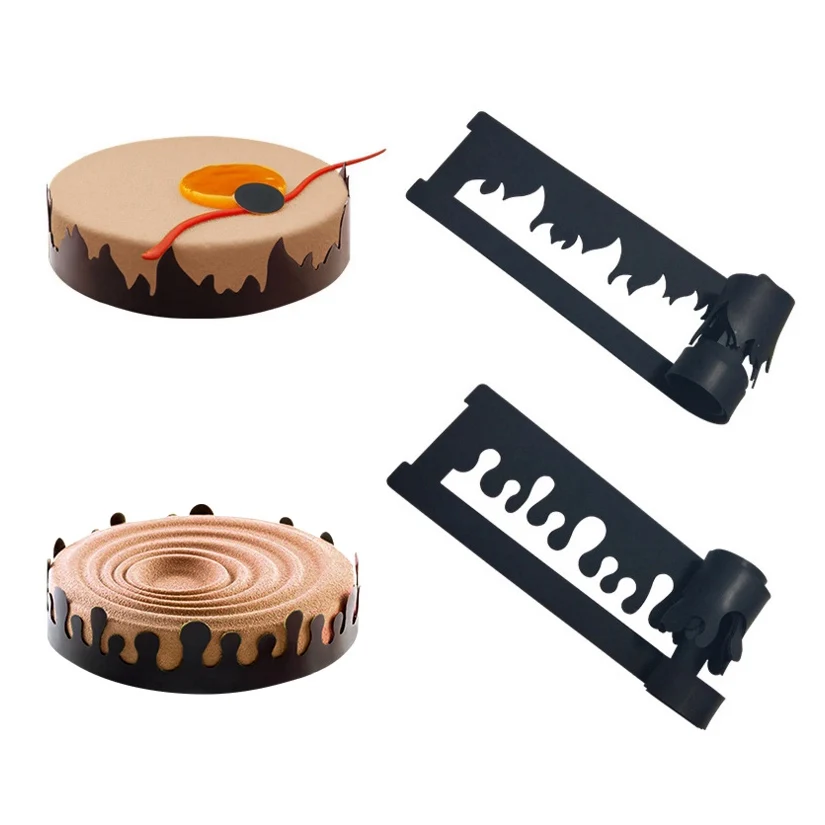 

Новые силиконовые кружевные трафареты для украшения торта в виде пламени и капель воды, трафареты для торта с помадкой, трафареты для конфе...