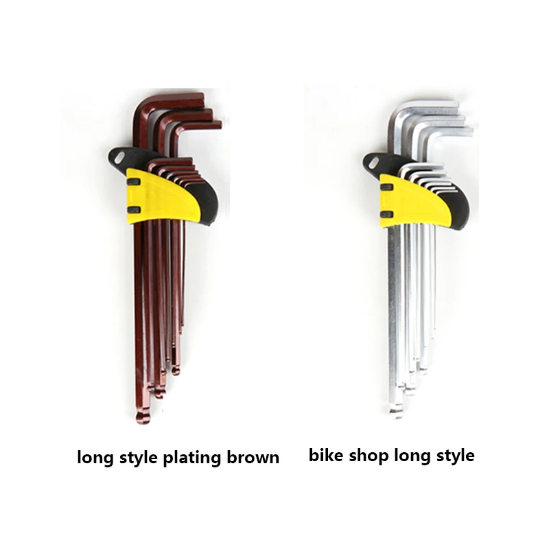 

Hexagon wrench 40 chrome S2 tool steel repair tool portable long brown bike shop long style plating three in one tool