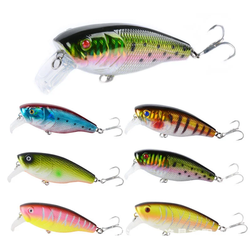 1 шт. Minnow приманки для рыбалки с длинным губ 8 см/14g 3D глаза твердая приманка Topwater
